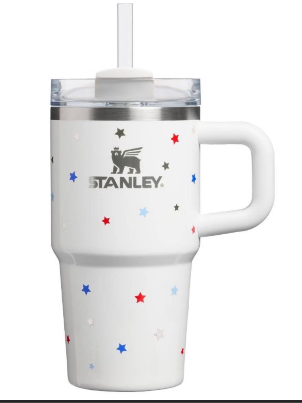 Stanley White with stars 20oz travel mug
